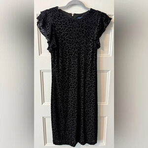 TOMMY HILFIGER Flutter Short Sleeve 
Leopard Print Sheath Dress Sz 4